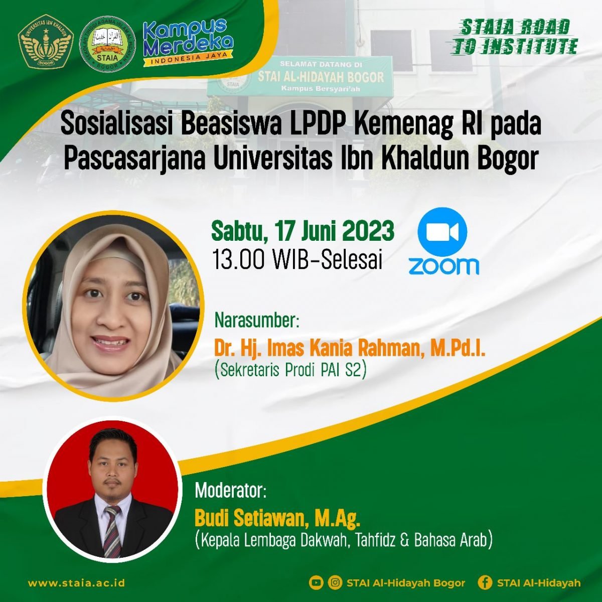 Sosialisasi Beasiswa LPDP Kemenag RI, Dr. Hj. Imas Kania Rahman M.Pd.I