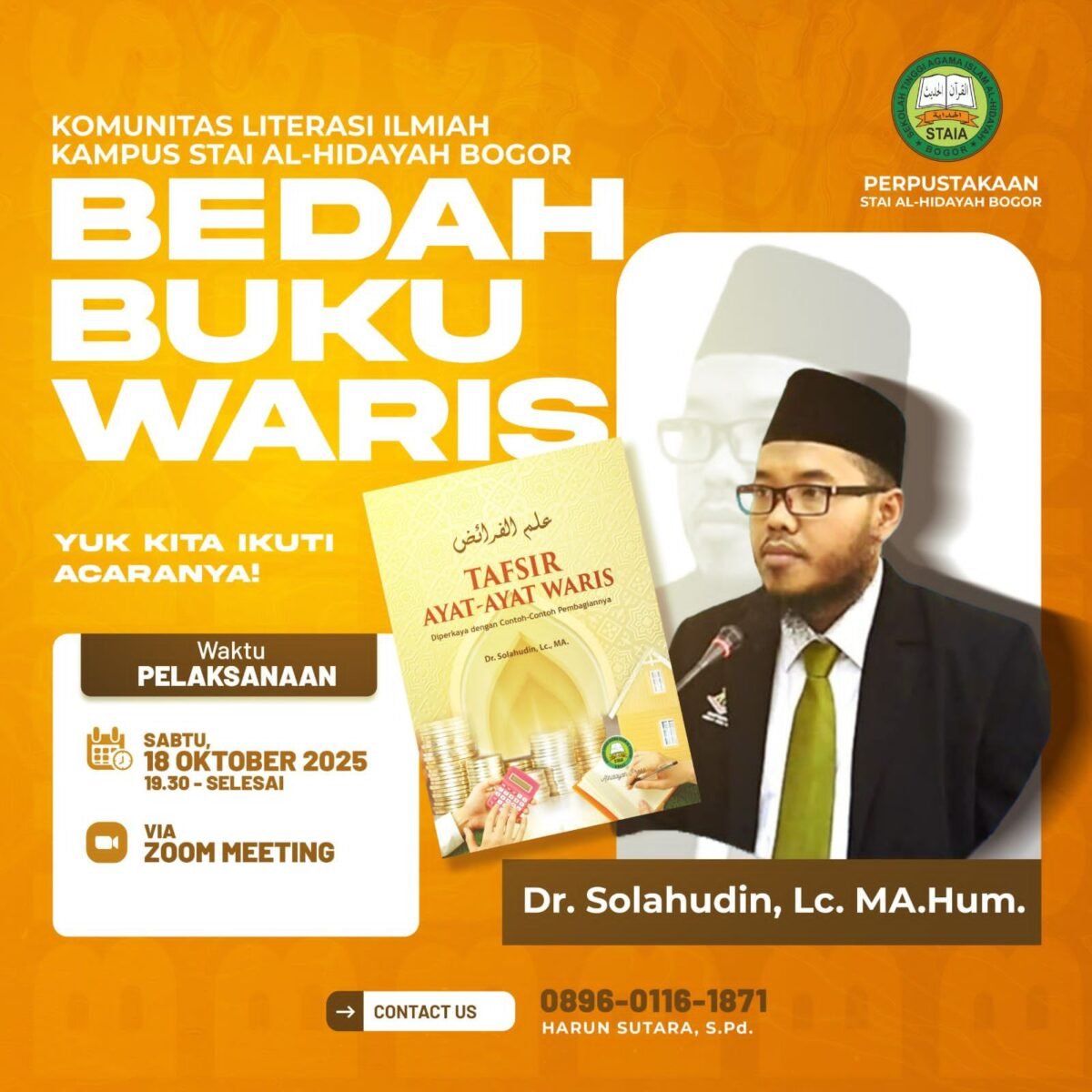 BEDAH BUKU “TAFSIR AYAT-AYAT WARIS” HIDUPKAN TRADISI LITERASI DI KAMPUS STAI AL-HIDAYAH BOGOR